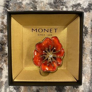 Monet poppy flower brooch